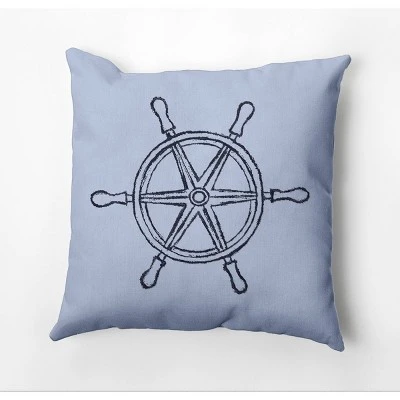 16"x16" Ship Wheel Nautical Square Throw Pillow - E By Design 5 16"x16" Ship Wheel Nautical Square Throw Pillow - E By Design - Image 3