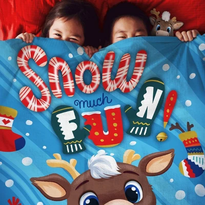 Reindeer In Here Snow Much Fun Micro Throw 7 Reindeer In Here Snow Much Fun Micro Throw - Image 5