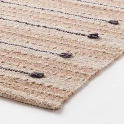 Striped/Clipped Yarn Rug Beige - Threshold™ Designed With Studio McGee 4 Striped/Clipped Yarn Rug Beige - Threshold™ Designed With Studio McGee - Image 2
