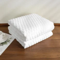 Kate Aurora Leylani Ultra Soft & Plush Luxurious Accent Throw Blanket - 50 In. W X 60 In. L - White -Home Textiles Store GUEST dae32070 6994 4f94 89c9 3225e47a3e95