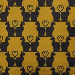 16"x16" Cat Clowder Print Square Throw Pillow Autumn Gold - E By Design: Halloween Theme, Indoor Decor