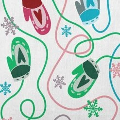 16"x16" Mittens Square Throw Pillow Green - E By Design: Holiday Essence, Indoor Polyester Decor