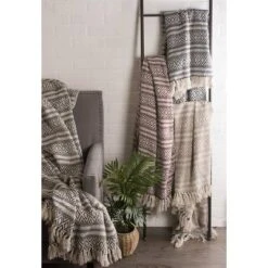 50"x60" Adobe Striped Throw Blanket Light Blue - Design Imports -Home Textiles Store GUEST dcd0a837 d752 4142 a1e6 c8094e94abb1