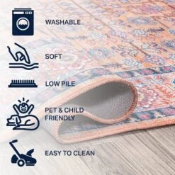 Kemer All-Over Persian Washable Area Rug - JONATHAN Y -Home Textiles Store GUEST dd2ffbf4 6941 4960 976b 4a67ebe32744