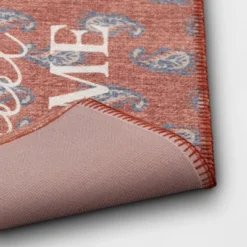 1'8"x2'10" Washable 'Home Sweet Home' Paisley Accent Rug Red - Threshold™ 7 1'8"x2'10" Washable 'Home Sweet Home' Paisley Accent Rug Red - Threshold™ -Home Textiles Store GUEST de5a0185 8535 439e b19b 08e535a4853c