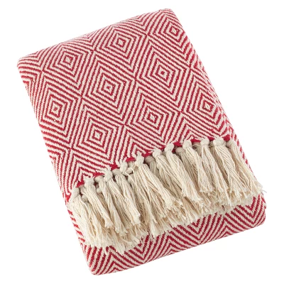 50"x60" Soft Cotton Diamond Weave Throw Blanket - Saro Lifestyle 10 50"x60" Soft Cotton Diamond Weave Throw Blanket - Saro Lifestyle - Image 8