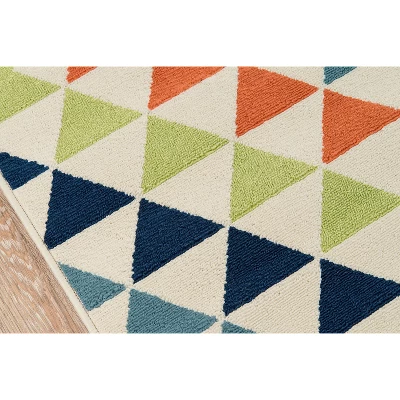 1'8"x3'7" Baja Camber Accent Rug Ivory/Orange/Blue - Momeni 4 1'8"x3'7" Baja Camber Accent Rug Ivory/Orange/Blue - Momeni - Image 2