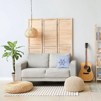 16"x16" Ship Wheel Nautical Square Throw Pillow - E By Design 4 16"x16" Ship Wheel Nautical Square Throw Pillow - E By Design - Image 2