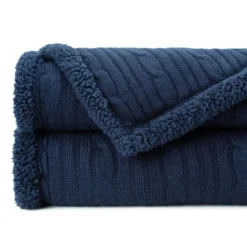 Chanasya Cable Knit Throw Blanket With Plush Faux Shearling Side -Home Textiles Store GUEST e19c44b4 308e 4e5e 9565 f9203bf8c1ca