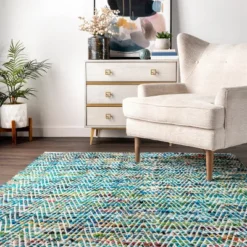 Hand Woven Chevron Eli Green Rug - NuLOOM -Home Textiles Store GUEST e34e4820 3c1b 421b 92aa 64af78f2c255