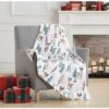 Kate Aurora Christmas Winter Wonderland Baby Reindeers & Evergreens Accent Throw Blanket - 50 In. W X 60 In. L -Home Textiles Store GUEST e4af84e0 ad5d 4d88 932c e8383a894218