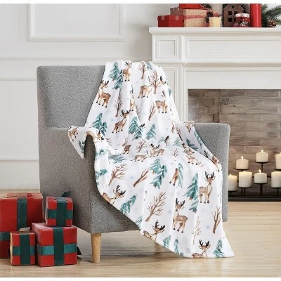 Kate Aurora Christmas Winter Wonderland Baby Reindeers & Evergreens Accent Throw Blanket - 50 In. W X 60 In. L 3 Kate Aurora Christmas Winter Wonderland Baby Reindeers & Evergreens Accent Throw Blanket - 50 In. W X 60 In. L