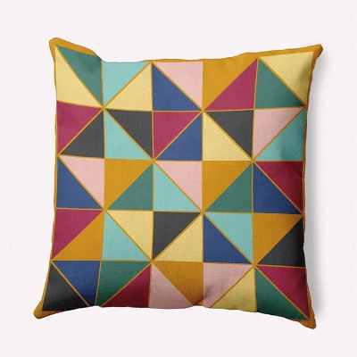 E By Design 16"x16" Triangle Triumph Square Throw Pillow: Indoor Geometric Decor, Polyester Twill, Sewn Seam Closure 8 E By Design 16"x16" Triangle Triumph Square Throw Pillow: Indoor Geometric Decor, Polyester Twill, Sewn Seam Closure - Image 6