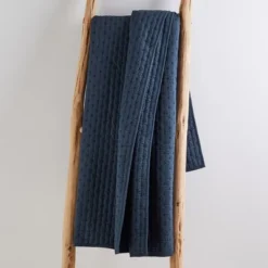 Cross Stitch Navy Quilted Throw- Levtex Home -Home Textiles Store GUEST e6411de4 1091 4092 a3d8 e75e70922628