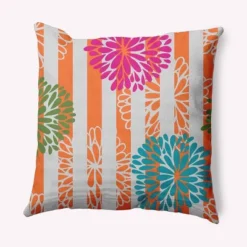16"x16" Flower Bursts Square Throw Pillow - E By Design -Home Textiles Store GUEST e704059d 6115 49cf a663 574b32dfcc9d