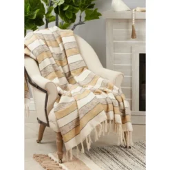 Saro Lifestyle Saro Lifestyle Striped Throw, 50x60 Inches, Multicolored -Home Textiles Store GUEST e95d99c9 4a48 413f 99fd 16cd71f67e6d