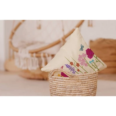 E By Design Little Garden Decorative Throw Pillow Yellow: Indoor Square Floral Accent, Polyester Twill, 16x16 6 E By Design Little Garden Decorative Throw Pillow Yellow: Indoor Square Floral Accent, Polyester Twill, 16x16 - Image 4