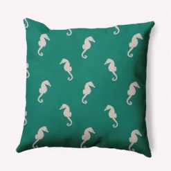16"x16" Sea Horses Beach Square Throw Pillow - E By Design -Home Textiles Store GUEST eaaa451c 4459 4028 87a4 d14791791ce3