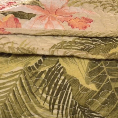 50"x70" Tropical Orchid Reversible Throw Blanket Palm Green - Tommy Bahama 4 50"x70" Tropical Orchid Reversible Throw Blanket Palm Green - Tommy Bahama - Image 2