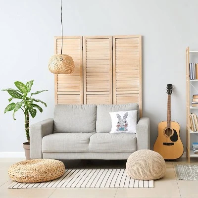 16"x16" Bow-tie Bunny Easter Square Throw Pillow - E By Design 4 16"x16" Bow-tie Bunny Easter Square Throw Pillow - E By Design - Image 2