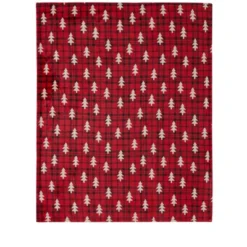 Kate Aurora Ultra Soft & Plush Red And Black Christmas Plaid Tree Check Accent Throw Blanket - 50 In. W X 60 In. L -Home Textiles Store GUEST f1783430 0092 4d95 8f50 94177b210e94