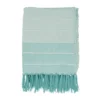 50"x60" Fringed Corded Striped Throw Blanket Aqua Blue - Saro Lifestyle: Cotton Weave, Machine Washable, Cozy For All Ages -Home Textiles Store GUEST f1e9f6a9 3d00 4c64 b696 0fee8bcc2364