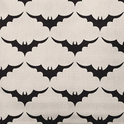 16"x16" Bat Colony Print Square Throw Pillow Cream - E By Design 3 16"x16" Bat Colony Print Square Throw Pillow Cream - E By Design