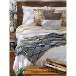 50"x60" Diamond Throw Blanket Denim Blue - Design Imports -Home Textiles Store GUEST f43ea6fa fec5 4959 a3ad 5cbc7685d53d