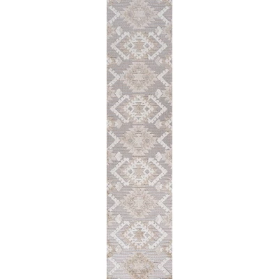 Sumak High-Low Pile Neutral Diamond Kilim Indoor/Outdoor Area Rug - JONATHAN Y 3 Sumak High-Low Pile Neutral Diamond Kilim Indoor/Outdoor Area Rug - JONATHAN Y