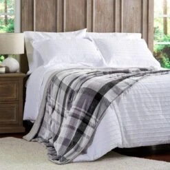 60"x70" Sherpa Fleece Plaid Throw Blanket - Yorkshire Home -Home Textiles Store GUEST fabc648b e902 4290 9553 27058edecea8