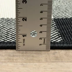 Madeline Border Patio Rug Black/Ivory - Captiv8e Designs -Home Textiles Store GUEST fcc54c06 34bb 4f97 bd61 5ec305894282