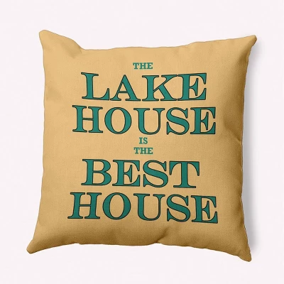 16"x16" 'Lake House Best House' Square Throw Pillow - E By Design 6 16"x16" 'Lake House Best House' Square Throw Pillow - E By Design - Image 4