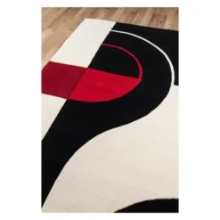 3'6"x5'6" Geometric Tufted Accent Rug Black - Momeni -Home Textiles Store GUEST ffe2805c d732 4d92 999b 9e2b67e42dc5