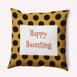 16"x16" Halloween 'Happy Haunting' Dots Square Throw Pillow - E By Design 19 16"x16" Halloween 'Happy Haunting' Dots Square Throw Pillow - E By Design -Home Textiles Store GUEST fff789d5 32af 4ced 9a41 55f5040a0b05